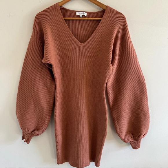 Emory Park Women’s Bodycon Ballon Sleeve Tunic Sweater Dress size Medium - Picture 3 of 12